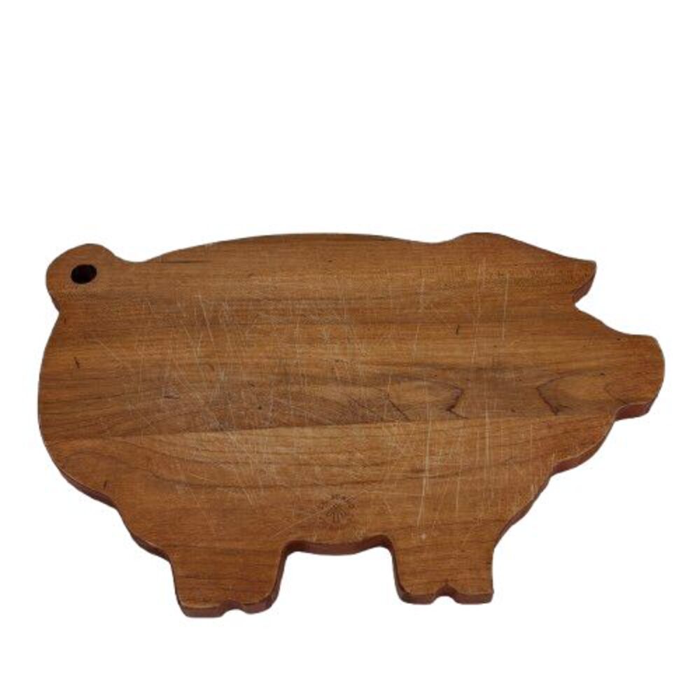 Antique Vintage Folk Art Wooden Pig Cutting Board Primitive Rustic Farm Kitchen